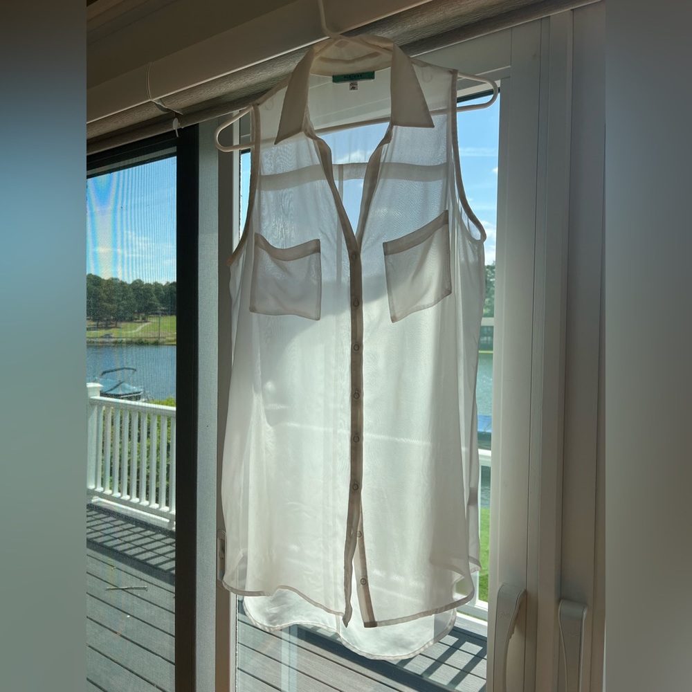 Sheer flowy sleeveless blouse